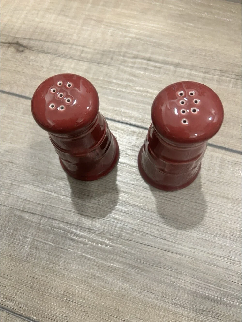 Vintage Longaberger Pottey WOVEN TRADITIONS Paprika Salt and Pepper Shakers